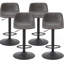 Ensemble de 2 tabourets de bar réglables de style Mid-Century pivotant avec dossier et cuir synthétique pour îlot de cuisine-255971452