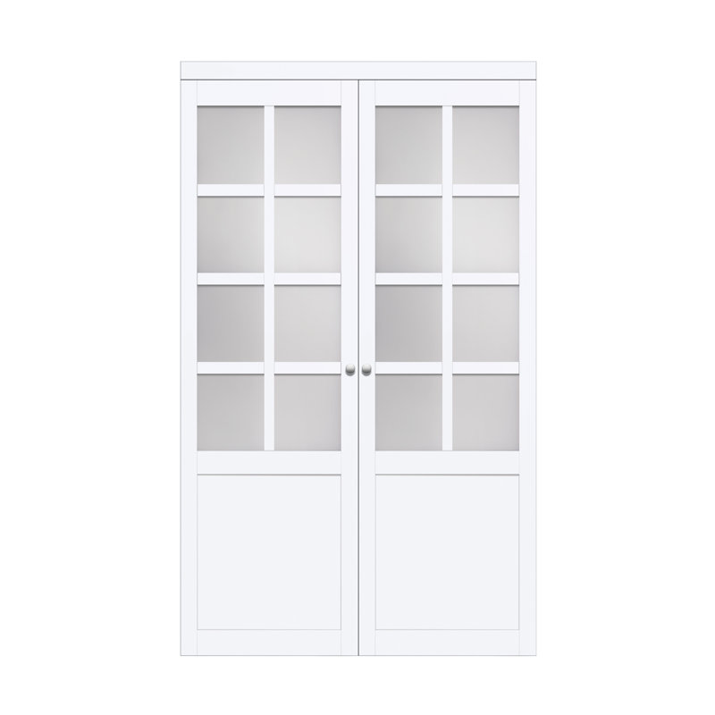 Provincial Glass Pivot Door with Installation Hardware Kit, 48" x 80"