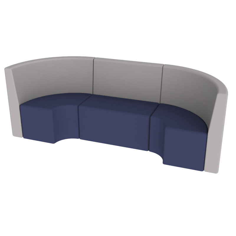 Ensemble 3 pièces de chaises à dossier haut Pro Series, Bleu marine/gris