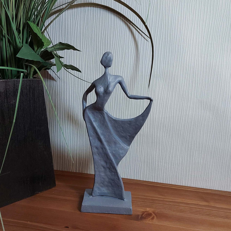 BRIGITTE CHIC LADY Iron Figurine 27cm, Grey Shimmer