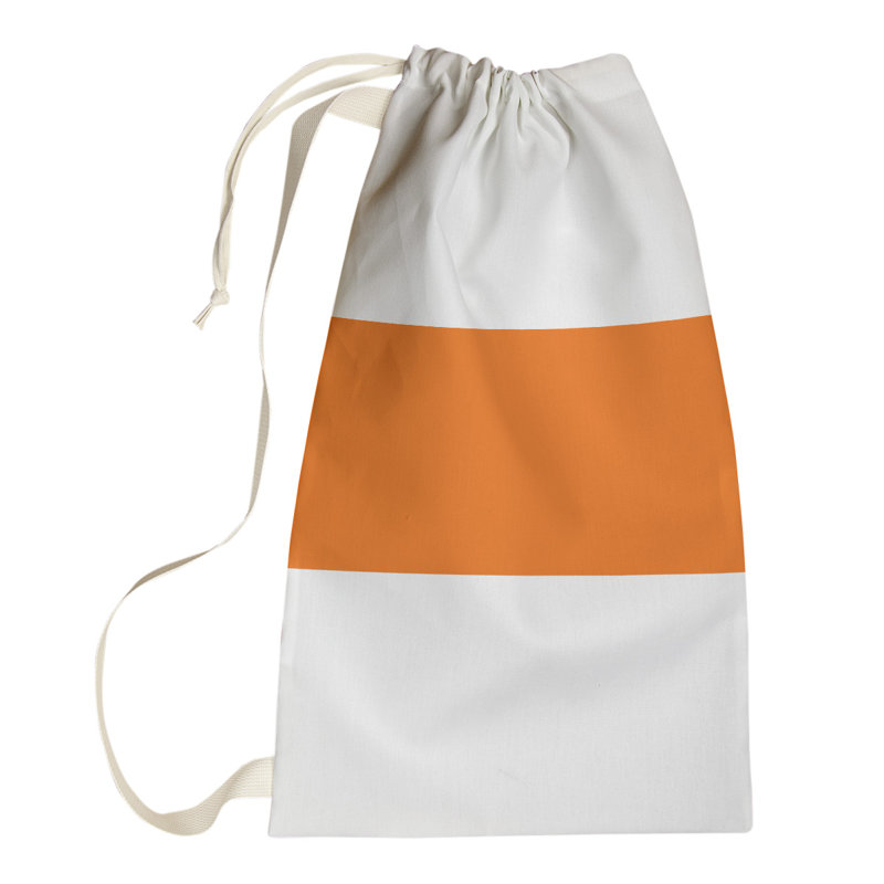 Fabric Laundry Bag with Handles, Medium (36" H x 28" W x 1.5" D), Pittsburgh White/Orange