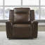Fauteuil inclinable électrique pivotant Murraylee avec ports de charge USB - Cuir cognac