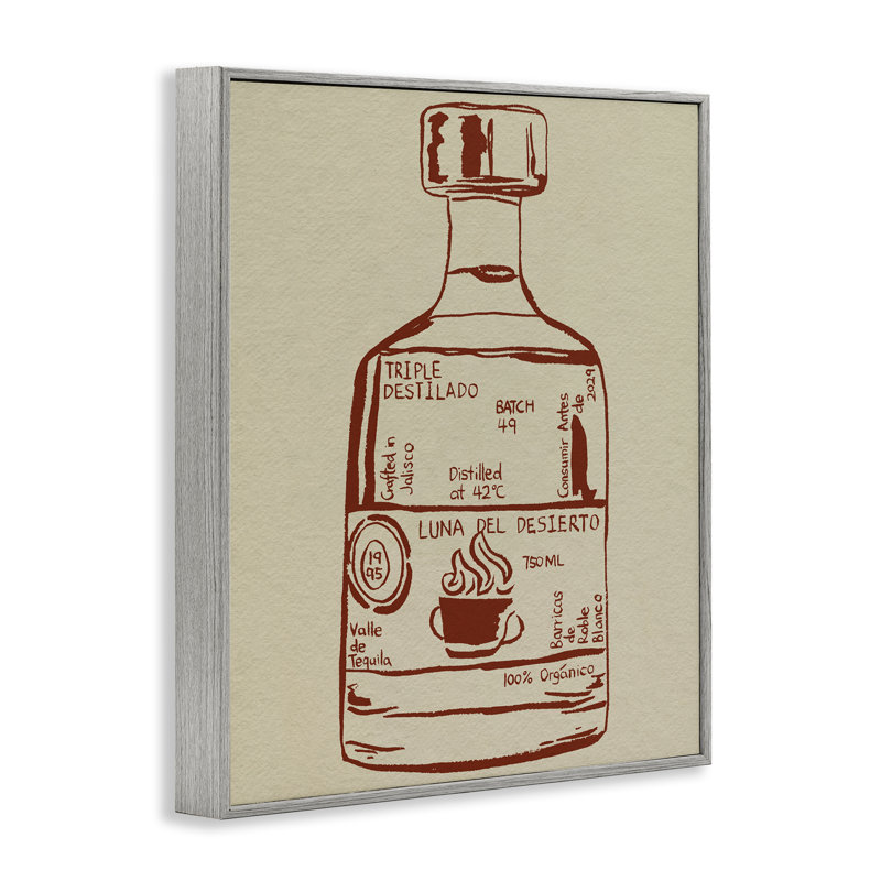 Giclée encadrée d'essence de liqueur minimale, design par Melissa Wang, Estampe numérique Farmhouse, H 20 po x l 16 po