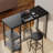 3-Piece Bar Height Dining Set with Shelves and Stools-1716386548-1716386549