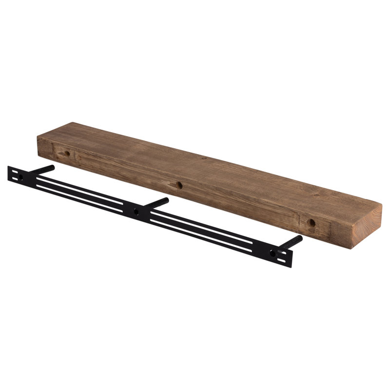 Dogberry Collections Solid Beam Floating Shelf, Dark Chocolate, 66"