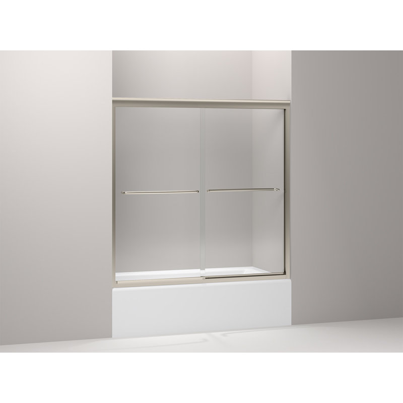 Porte de salle de bain 59,63" x 58,31" avec technologie de® cleancoat fluence, Bronze brossé anodisé