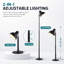 Lampe de table et de table à DEL réglable en hauteur à intensité variable 3 températures et abat-jour rotatif USB à brancher pour la lecture dans le salon et le bureau