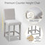 Ensemble 5 pièces de table de cuisine en bois à hauteur de comptoir avec 4 chaises rembourrées (gris argenté) et ensemble de chaises en cristal-2117898346