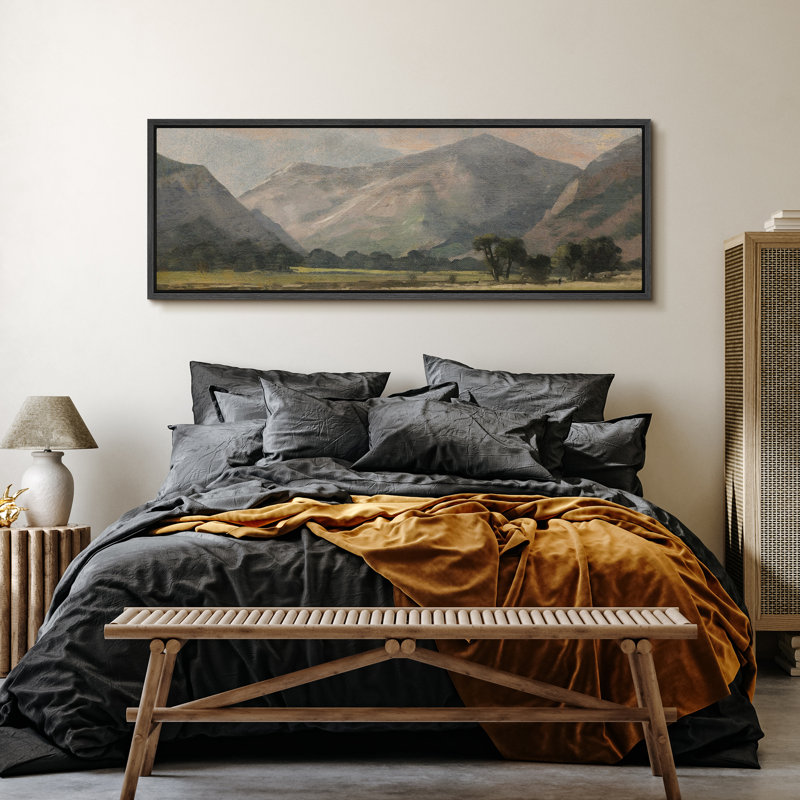 Rustic Countryside " Pastoral Beauty Classic Mountainous Landscape Antique Retro Colorful Bedroom Large Wall Decor " by Pastoral Beauty Classic Mountainous Landscape
