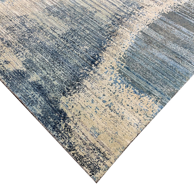 Canterbury Abstract Area Rug in Blue, Rectangle 10' x 14'