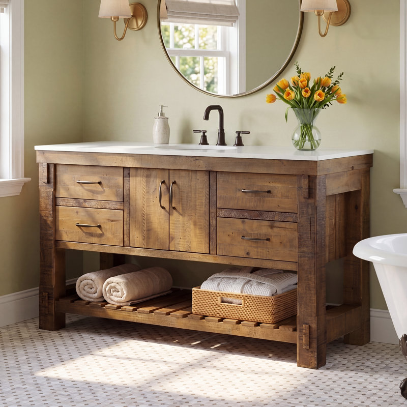 Bromley 60" Single Bathroom Vanity with Quartz Top