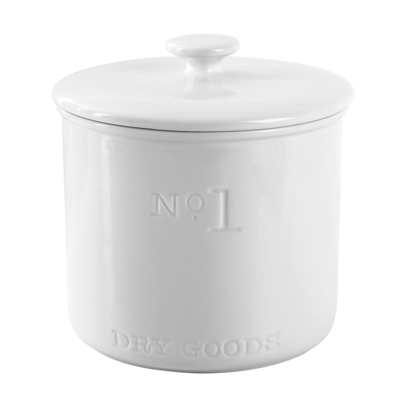 Simply White Porcelain China Jar, 7" H x 6" W x 6" D