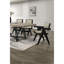 Chaises de salle à manger contemporaines de couleur noire avec accoudoirs rembourrés en tissu gris clair 2 pièces