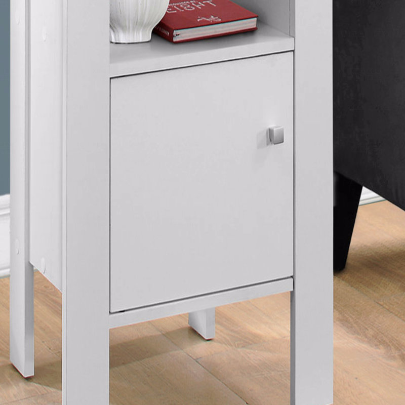 Table d'appoint, table d'appoint, table de bout, table de chevet, lampe, stratifié de rangement, transitionnel, Blanc