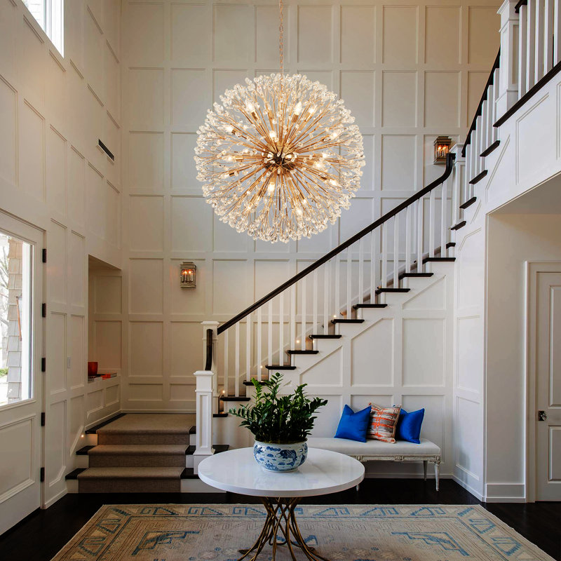 20-Light 35.43'' Dandelion Sputnik Crystal Sphere Chandelier