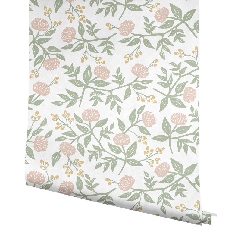 Papier peint adhésif floral pivoines de qualité supérieure, Rose