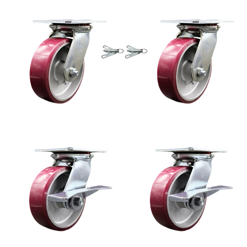 4 Piece Poly on Aluminum Caster Set