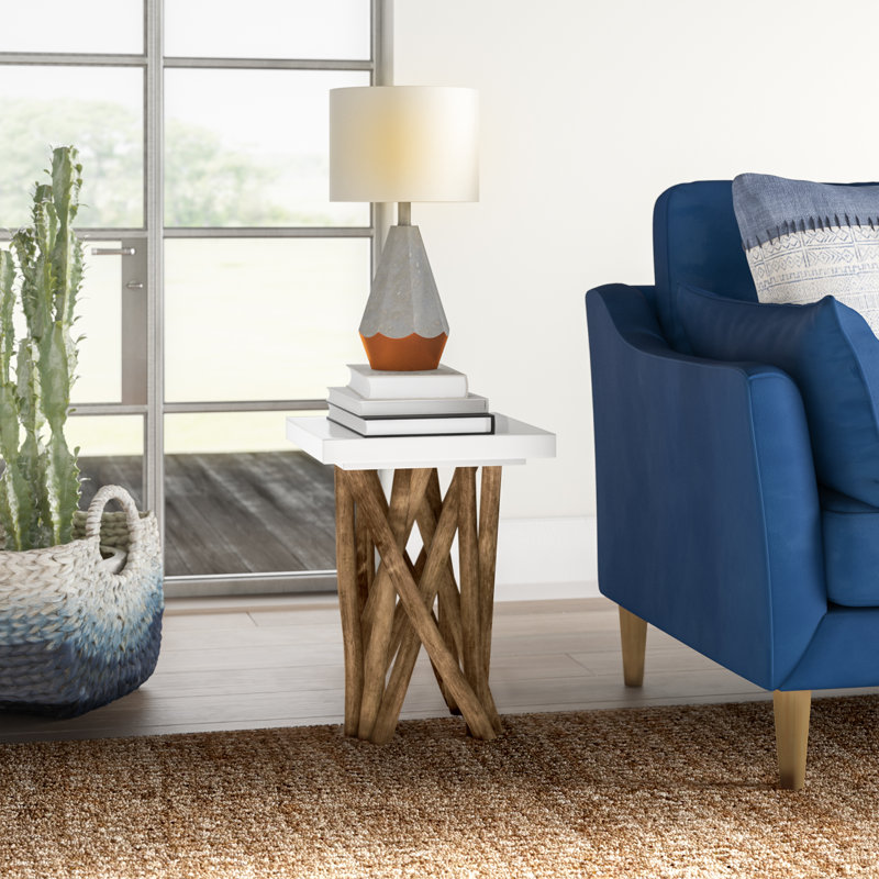 Nafni End Table, White