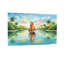 Paysage et nature sur un voilier sur une voie d'eau tropicale avec palmiers-693323627