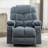 Recliners with Vibration Massage &amp; Heat, Oversized Rocker Chair with 2 Cup Holders, USB Port | Navy Blue | Metal &amp; Wood Frame-2110450091
