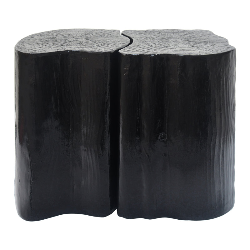 21 Irregular End Table, Black Color, Split Design For Indoor And Outdoor Settings, Made Of 85% 15% Fiberglass, Lightweight