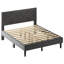 Structure de lit, tête de lit en lin, solide et stable, sans bruit, rangement sous le lit, sans sommier, poids 396,8 lb, structure de lit-1423616680