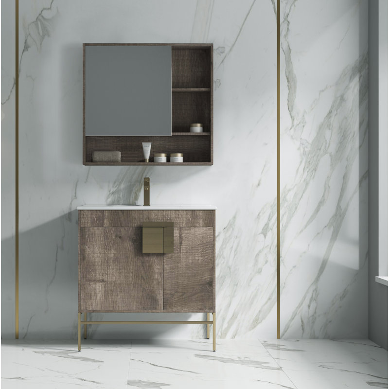 Cartwright 32'' Single Bathroom Vanity with Ceramic Top