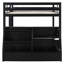Lit superposé double avec DEL 7 couleurs contrôlées par l'application, ports USB, tablettes de rangement et 2 tiroirs, noir-1733112288
