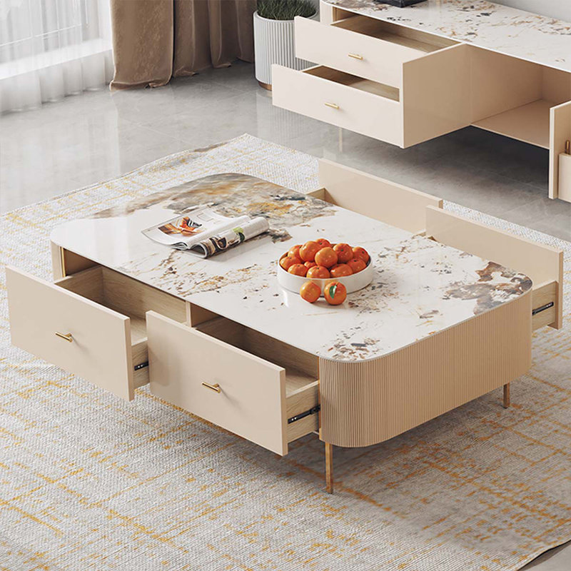 Table basse rectangulaire en bois manufacturé