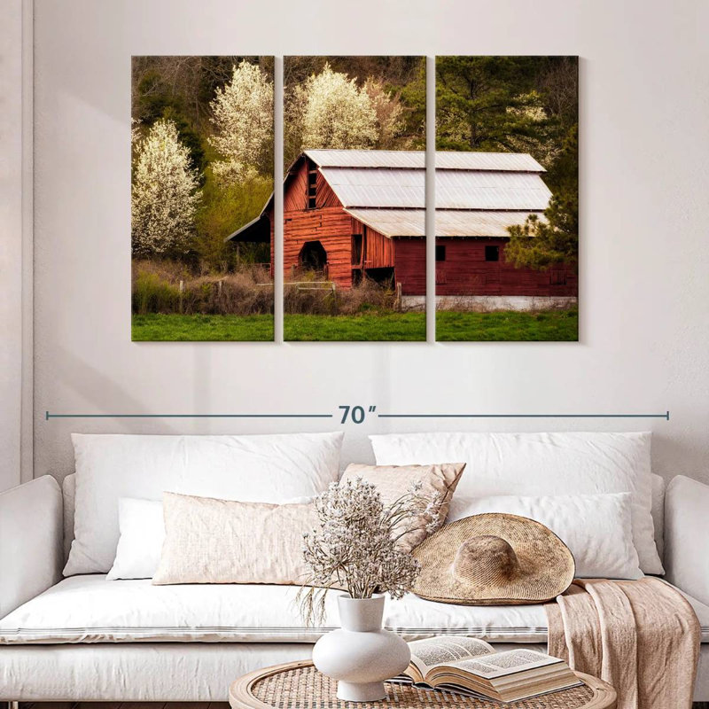 Lilie Skylight Red Barn, 32" H x 50" W