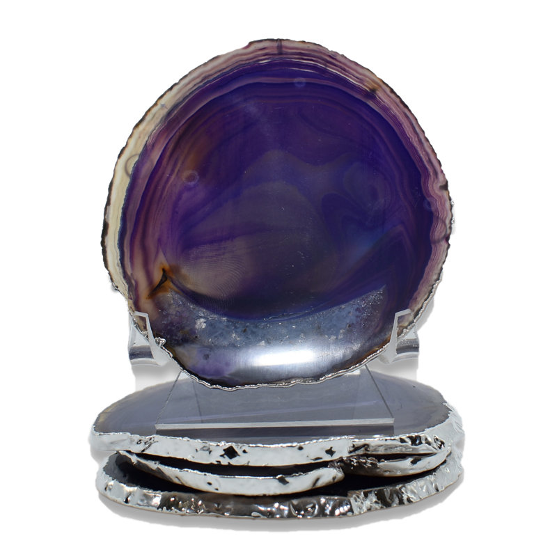 Sous-verre en agate, Mauve