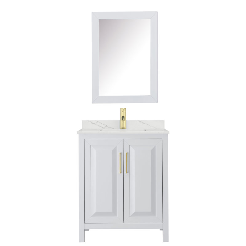Daria 30'' W Vanity, Giotto Quartz, White, Brushed Gold