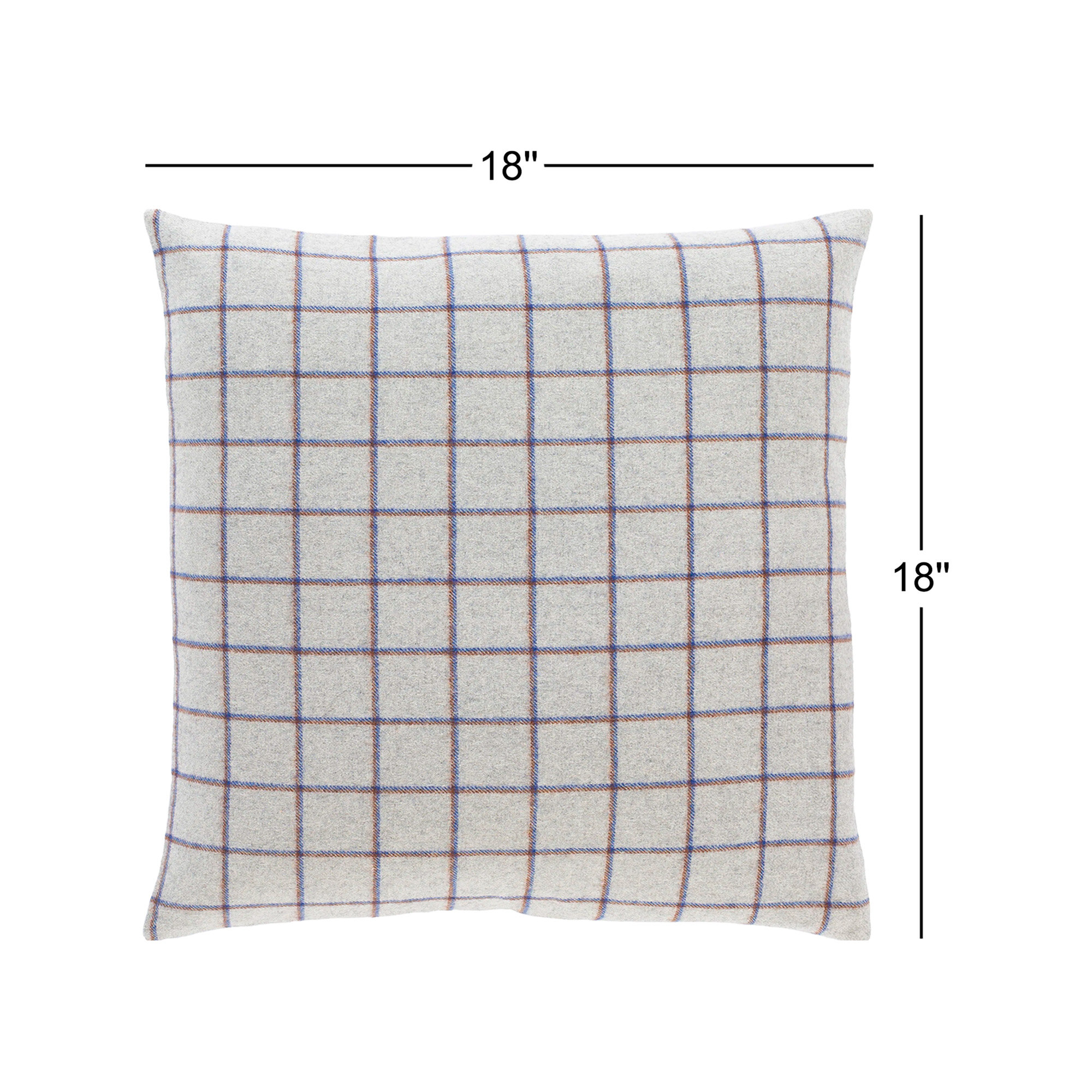 Saratoga Plaid Wool Pillow Cover, 18" H x 18" W