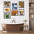 " Multicolor Colorful Mid-Century Grunge Paint Stroke Abstract Geometric " 7 - Pieces-92573589-99535722