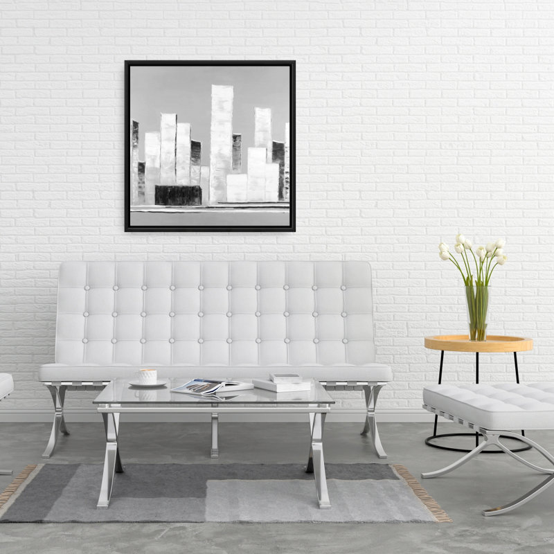 «Bâtiments abstraits en noir et blanc», Blanc
