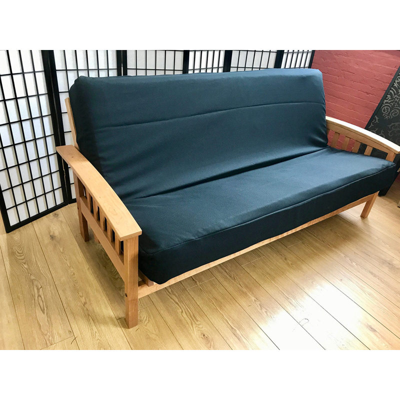 Housse de futon à texture synthétique, Noir synthétique, Simple