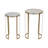 Accent Tables Marble Iron Base Living Room or Bedroom Use Set of 2 - 22", 20" White, Gold, Metallic