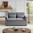 Convertible Loveseat Sleeper Sofa Couch with Adjustable Backrest, 2 Seater Sofa With Pull-Out Bed with 2 Lumbar Pillows-895729284