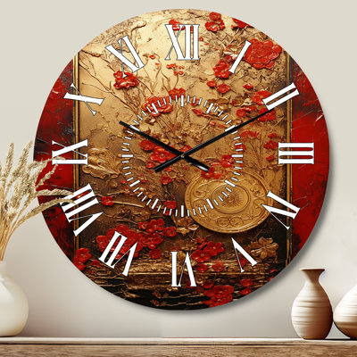 Horloge murale God and Red Floral