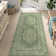 Vintage Floral Distressed Design Non-Slip Low-Pile Soft Thin Faux Wool Area Rug