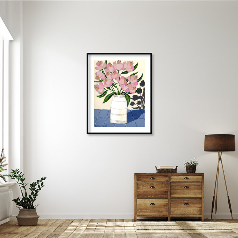 «Spring Florals 5» par Marisa Anon, impression sur bois encadrée, H 41 po x l 33 po x P 1 po