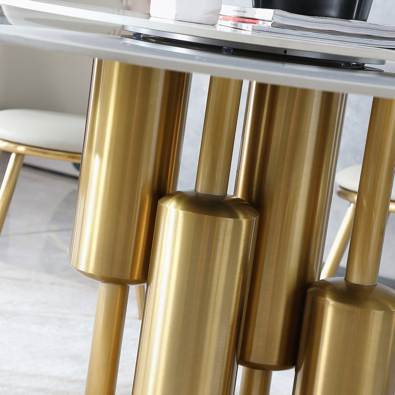Dining Table Set, Round Table With 4 Chairs For Dining Room, Kitchen