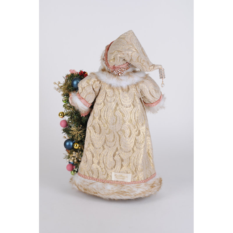 Victorian Elegance Santa with Lighted Christmas Tree Figurine