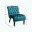 Fauteuil d'appoint en velours sans accoudoirs - Bleu sarcelle - Capitonné-887645817