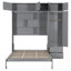 Grand lit escamotable mural avec armoire supérieure, tablettes et garde-robe-777623831