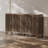 55 Inches Mid Century Modern Buffet Cabinet With Storage, Accent Sideboard And Credenza With Fluted Doors, Wood Coffee Bar Console For Kitchen, Living Room, Dark Brown-14452935