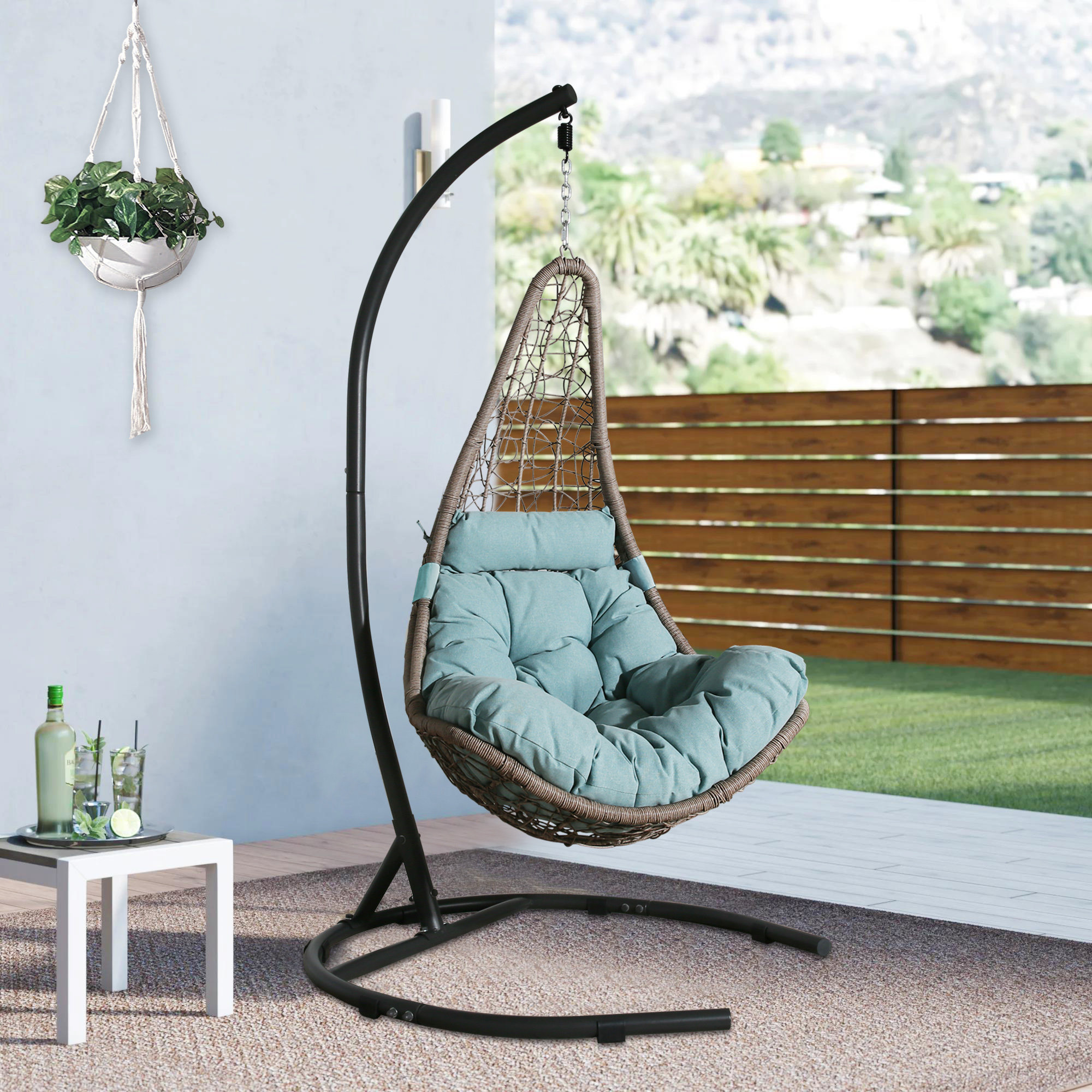 Dakota Fields Porch Swing with Stand and Cushion & Reviews | Wayfair