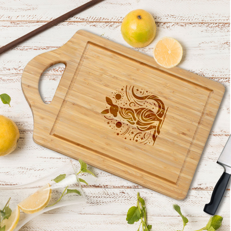 Kangaroo Boho - 1 planche à découper en bambou, 11 po x 7,25 po