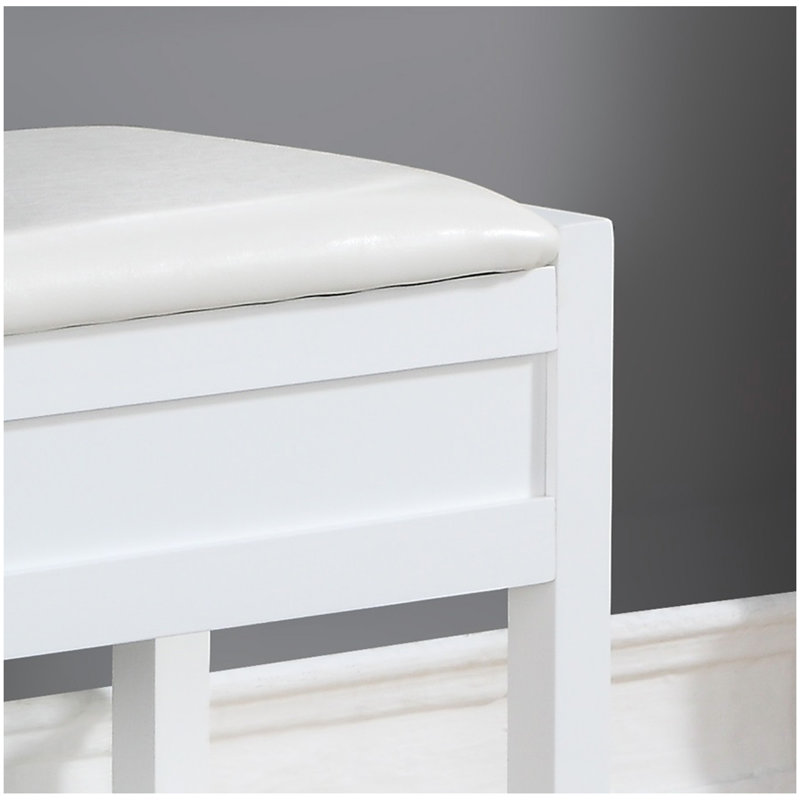 Rouen Seating Bench with Shoe Storage, White