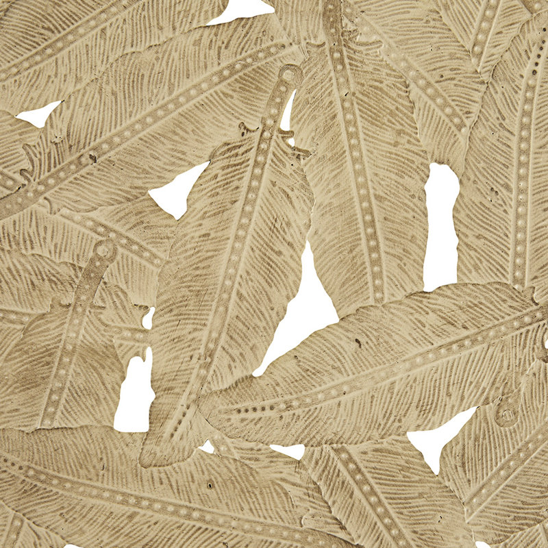 3 ornements muraux en métal texturé en plumes texturées